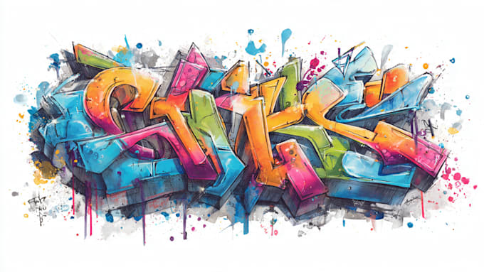 make a modern street art graffiti logo