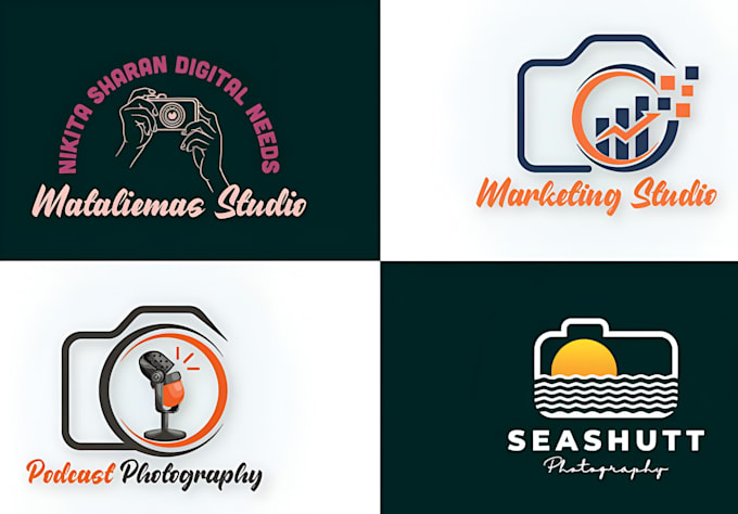 make a luxury photography signature camera logo design