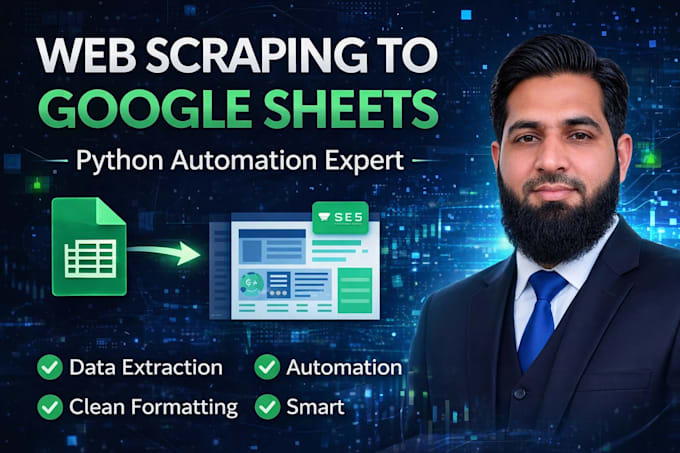 scrape website data to google sheets using python automation