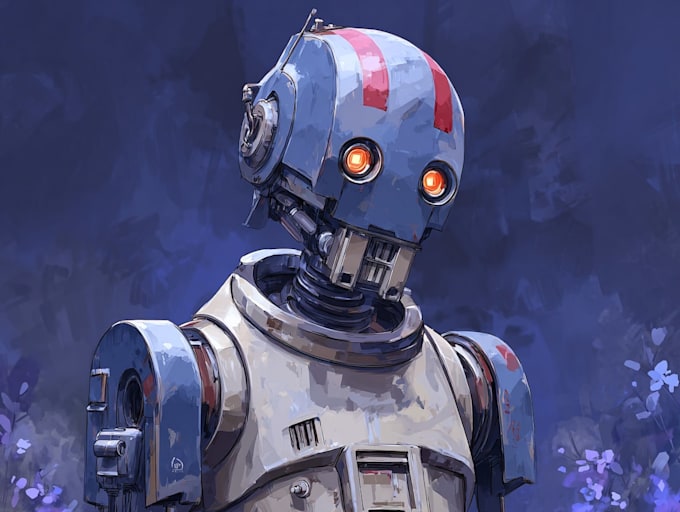 create unique and detailed robot character art