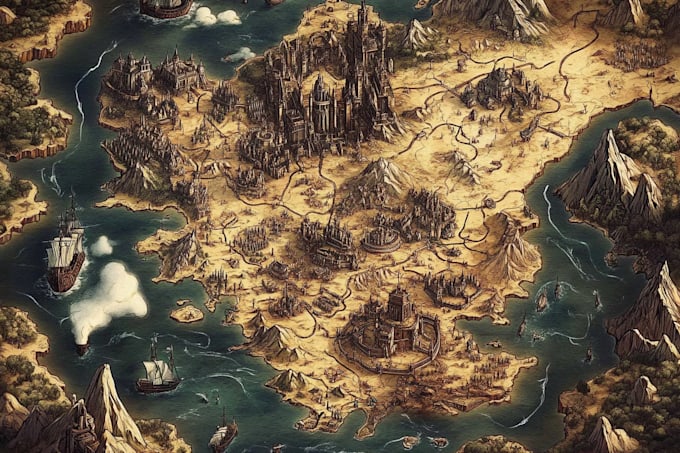 design a unique vector map, realistic or fantasy