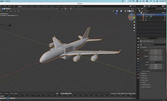 create realistic 3d aircraft 3d plane model for games simulation and animation