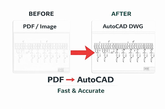convert image or sketch to autocad 2d drawing