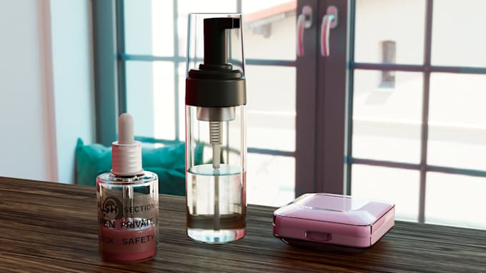 create realistic 3d cosmetic product render