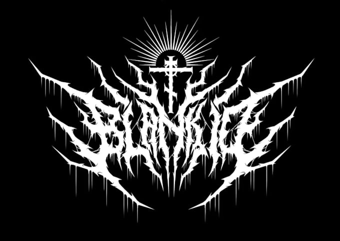 create a bold death metal logo