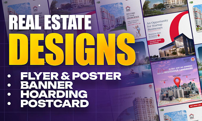design premium real estate flyer, poster, banner, hoarding and postcard