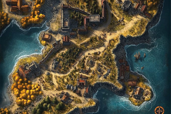 do fantasy map illustration for map