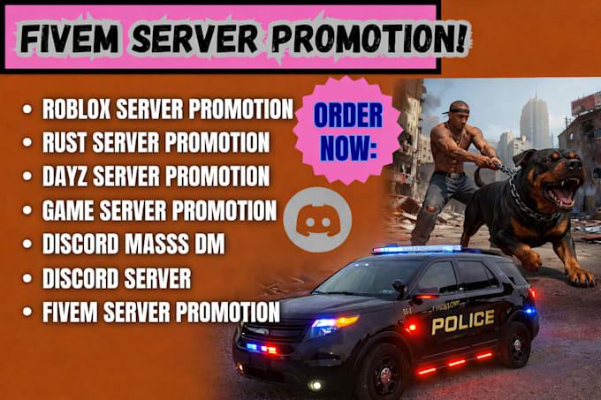 do rust, dayz, fivem server promotion, discord server promotion, fivem server ad