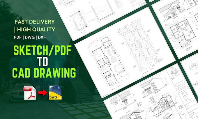 Convert pdf, sketch, or image to autocad dwg floor plan by Yohancad ...