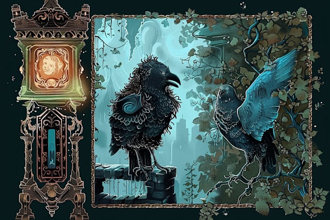 create artistic gothic ornamented illustration