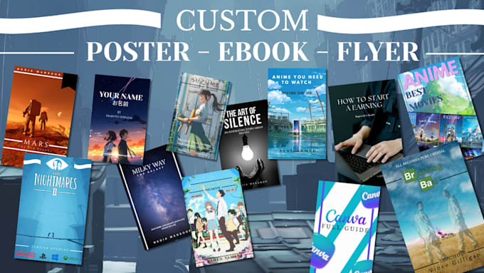 create custom ebook, poster, flyer designs