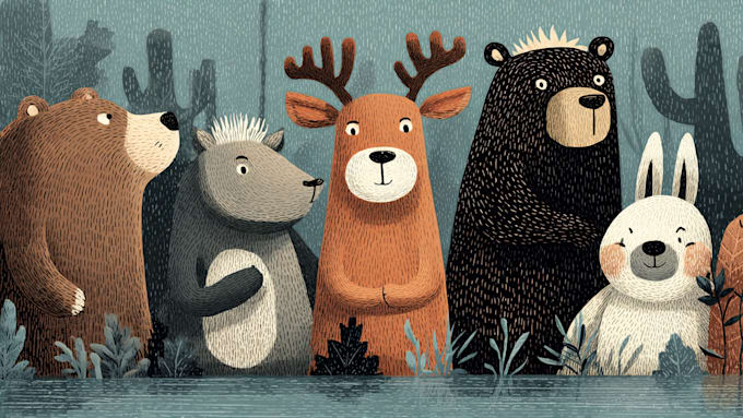 make cute animal illustration