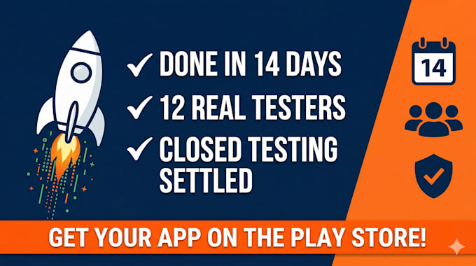 provide 12 testers or 20 testers for google play console closed testing 14 days