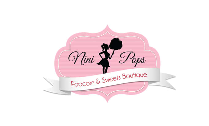 create artwork logo for an upscale popcorn candy boutique