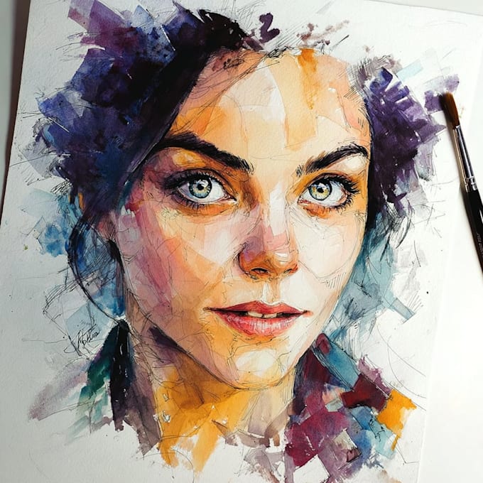 paint a unique watercolor portrait