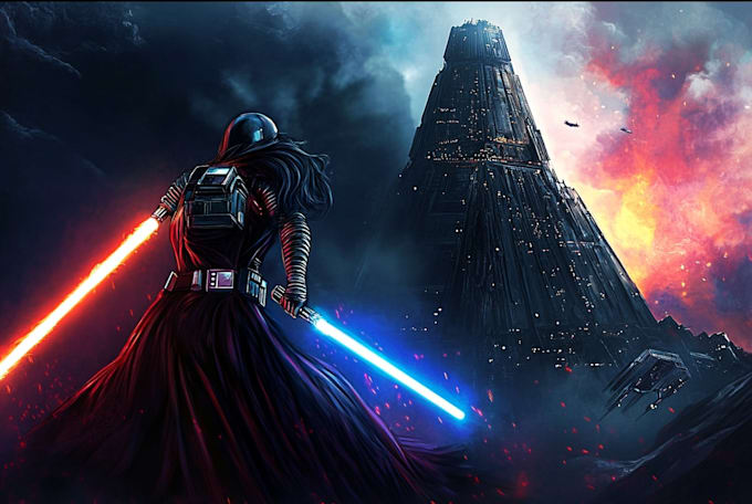 create star wars and sci fi illustration