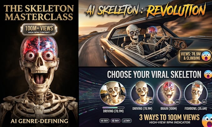 create viral skeleton animation for shorts