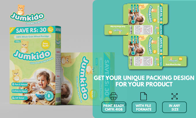 do product packaging and label design with dielines