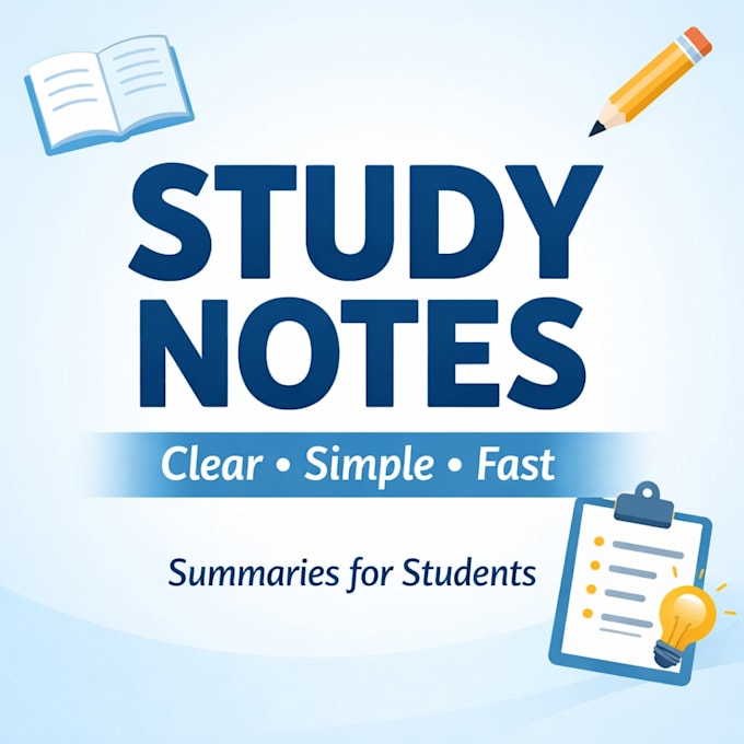 write clear and easy to understand study notes or summaries