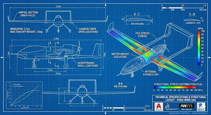 Design the aerodynamic shell and perform cfd for airplanes, drones, rc ...