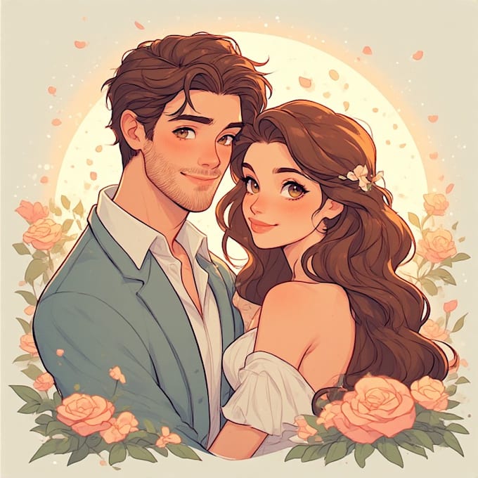 draw couple portrait illustration