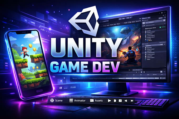 develop a unity 2d or 3d game for mobile and PC