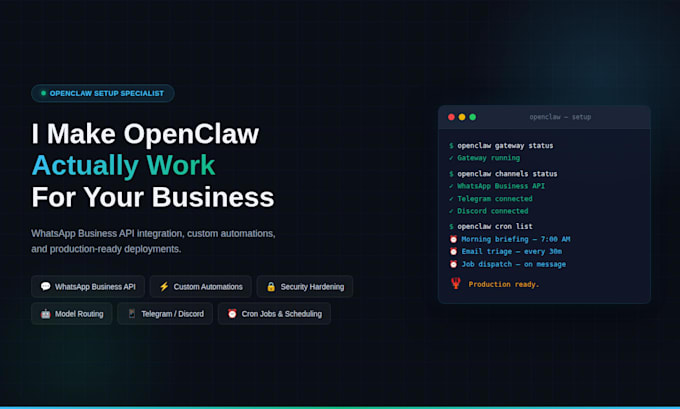 set up whatsapp business API with openclaw and custom automations