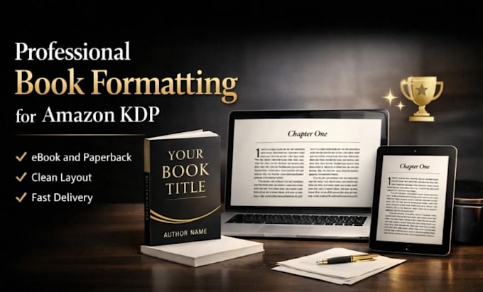 format your book for amazon KDP ebook and paperback