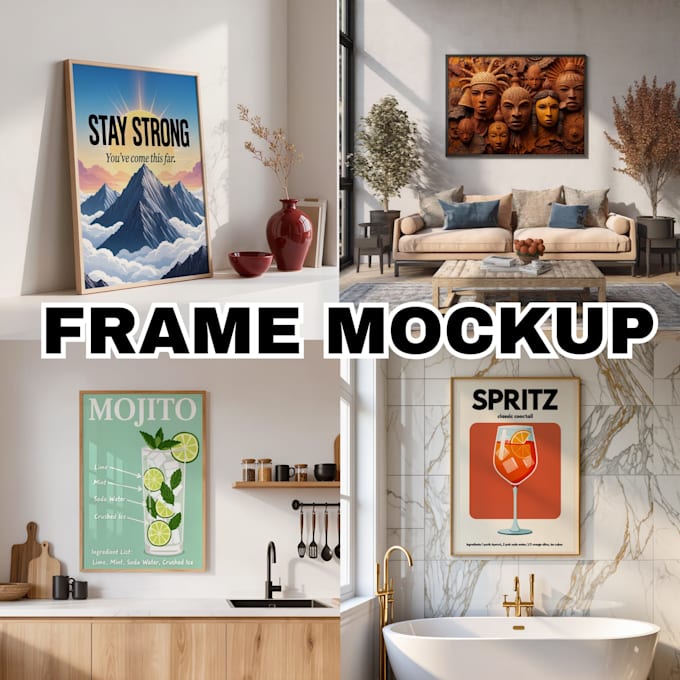 create premium wall art mockup templates for your etsy store
