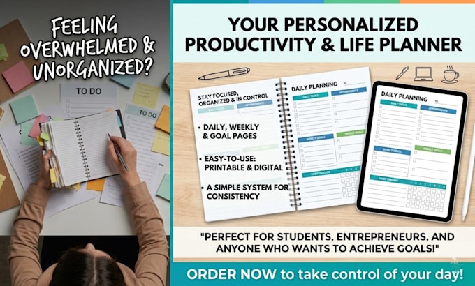 design a personalized productivity and life planner