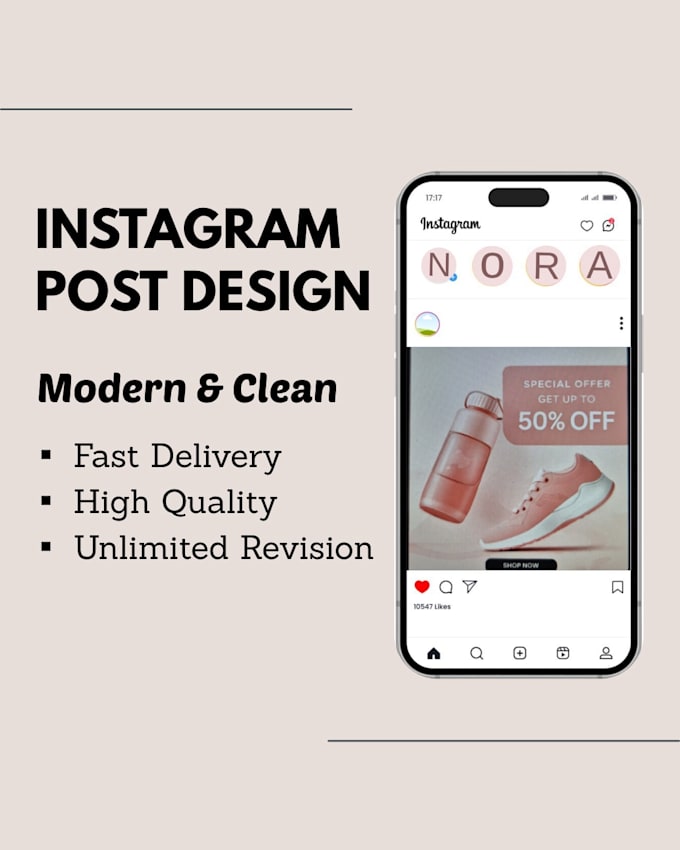 design modern instagram posts and simple logo