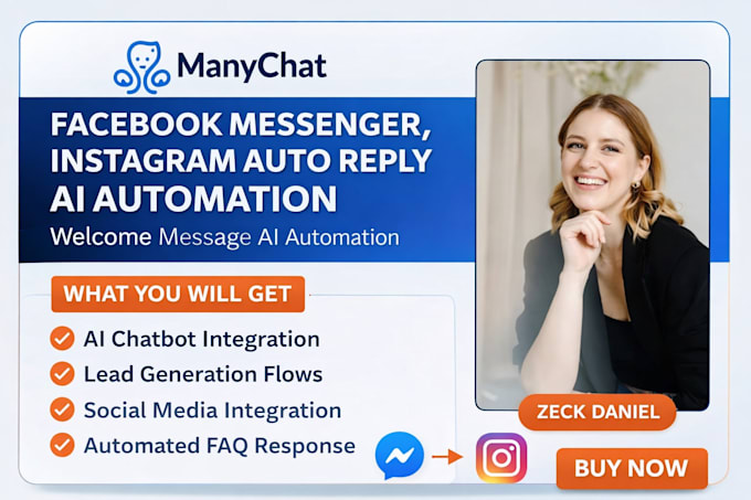 manychat facebook messenger,instagram auto reply welcome message ai automation