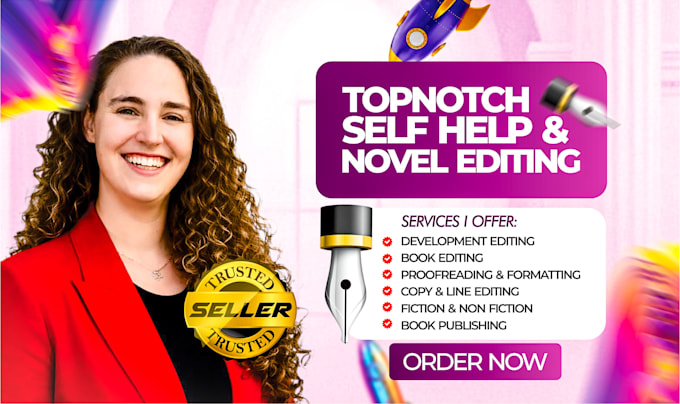 professionally edit your self help book, nonfiction or novel manuscript