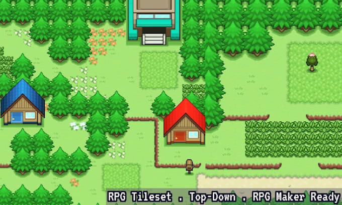 Create a pixel art tileset background and game environment for your rpg ...