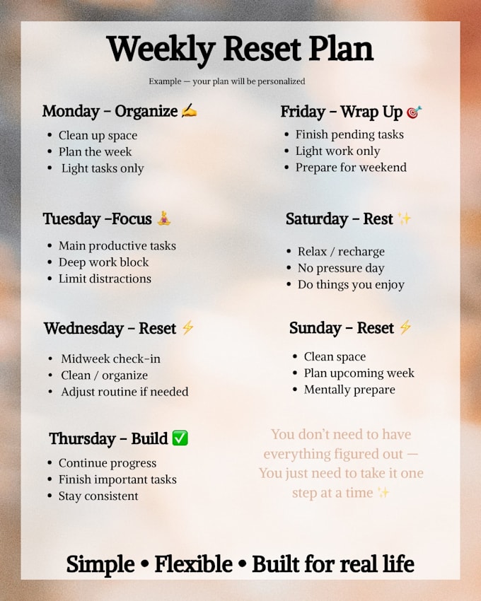 create a personalized routine and life reset plan