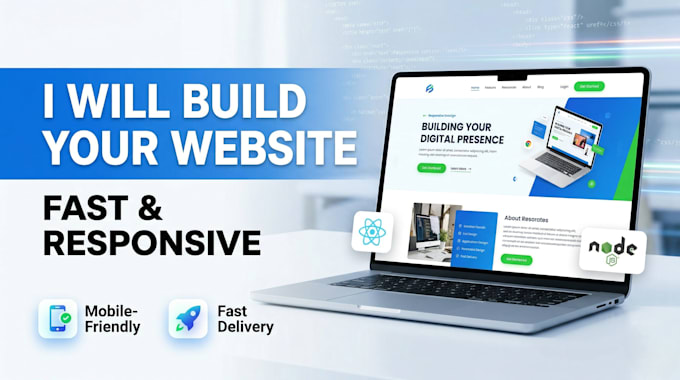 build fast responsive react or HTML, CSS website in 3 days