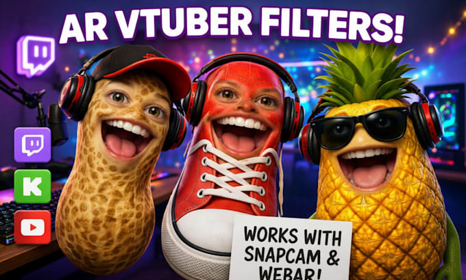 create 3d ar filter burnt peanut for lens studio streaming and snap camera
