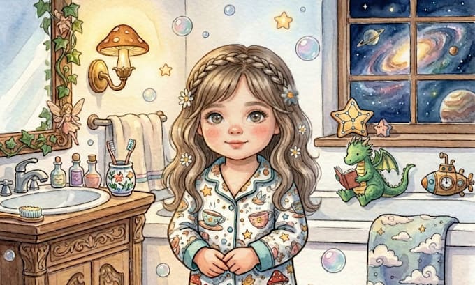 create the custom watercolor whimsical art