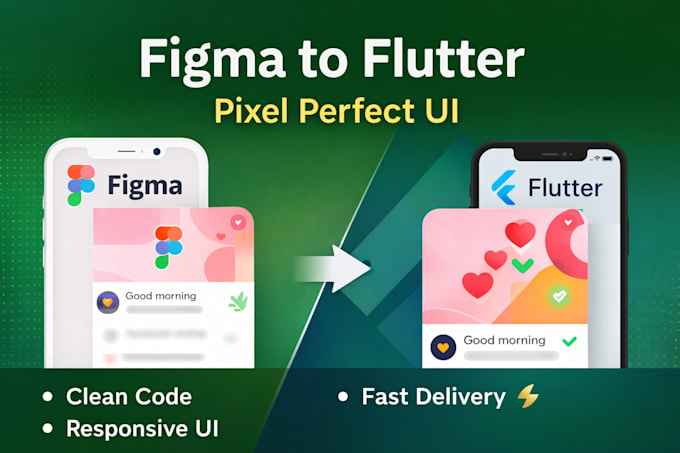 convert figma to flutter pixel perfect UI with clean code