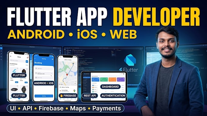 develop a full stack flutter app for android ios and web