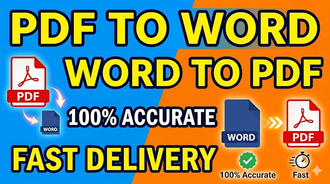 do PDF to word and word to PDF conversion professionally