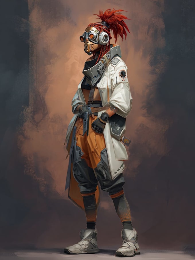 create 2d sci fi cyberpunk nfts, robot characters cyborg nft