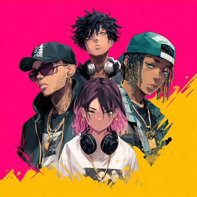 make anime style phonk cover photos