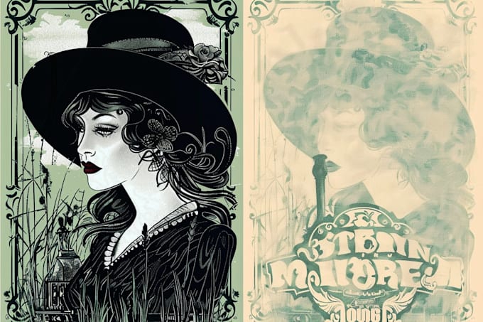 draw artwork with vintage illustration style