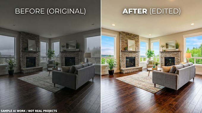 do real estate photo editing hdr, flambient