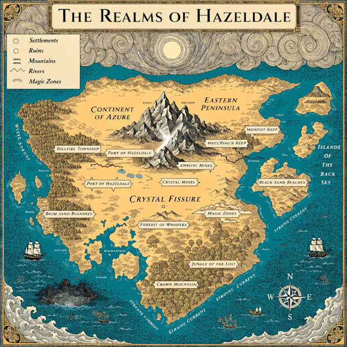 draw high quality professional fantasy map for dnd campaign