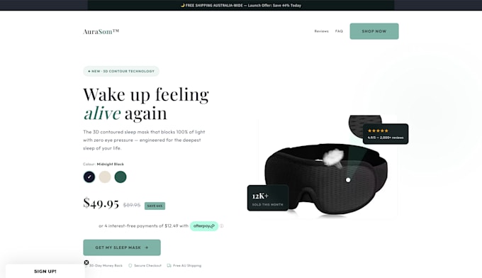 build a premium dark theme landing page in HTML CSS and js
