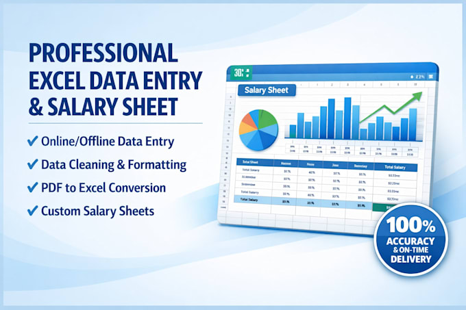 do professional excel data entry and create custom salary sheets