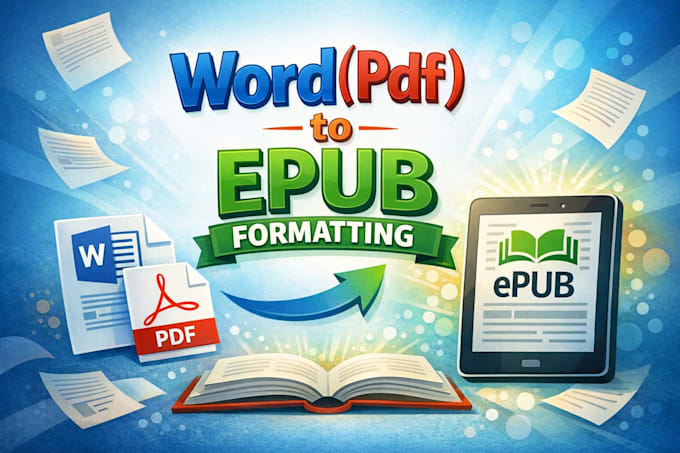 convert word or PDF to professional epub formatting