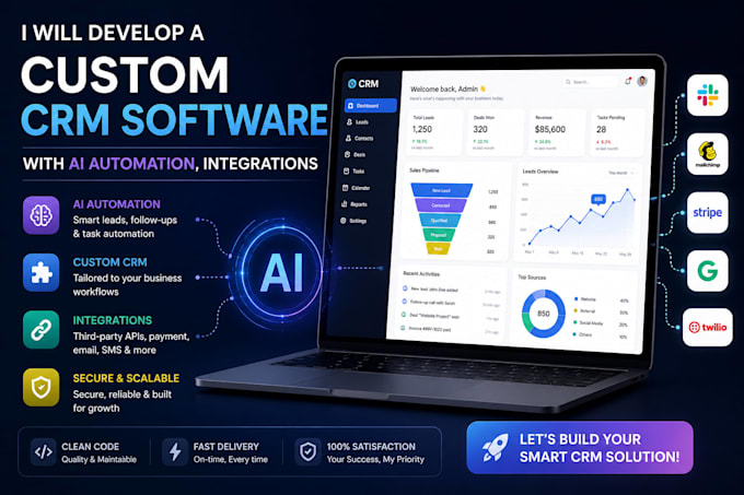 develop a custom CRM software with ai automation, integrations